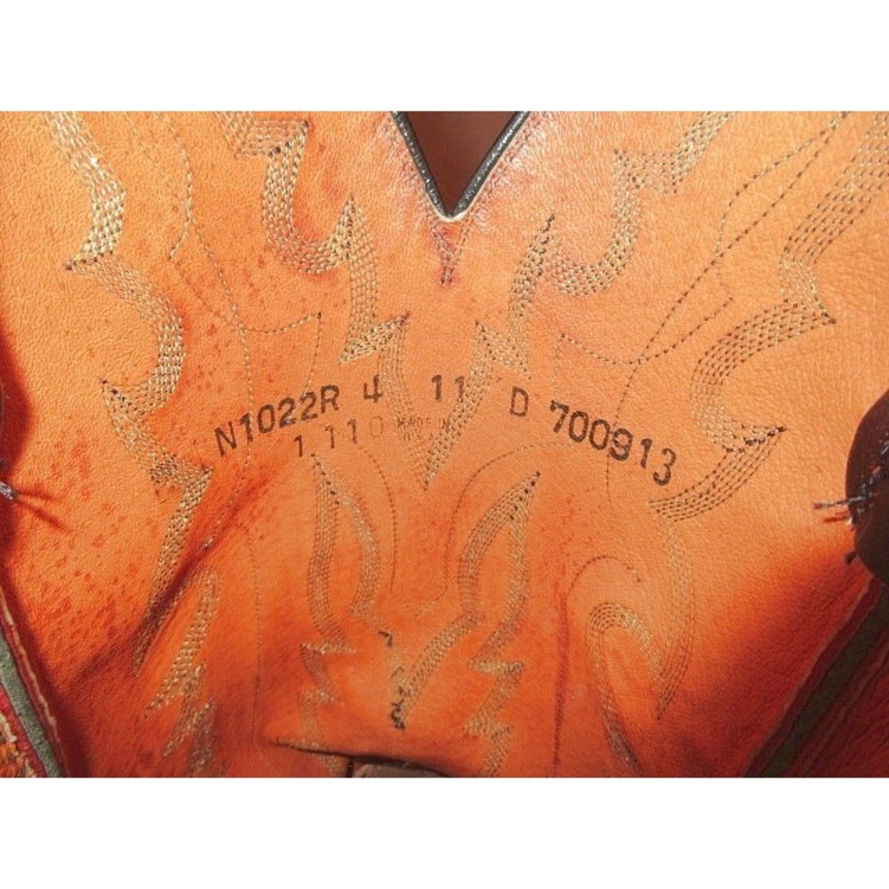Lucchese Exotic Cowboy Boots Mens 11 D Black Cherry Ostrich Leg Leather Western - Picture 5 of 11